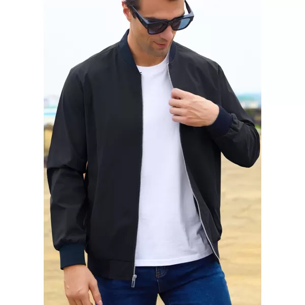 MAGCOMSEN Men‘s Bomber Jacket Lightweight Jacket Full Zip Light Windbreaker Casual Stylish Golf Jackets