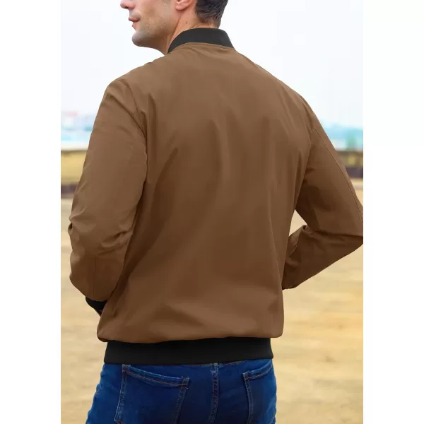 MAGCOMSEN Men‘s Bomber Jacket Lightweight Jacket Full Zip Light Windbreaker Casual Stylish Golf Jackets