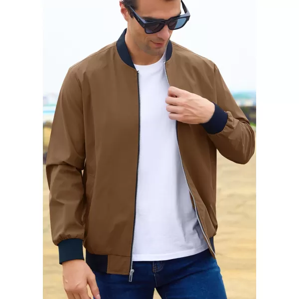 MAGCOMSEN Men‘s Bomber Jacket Lightweight Jacket Full Zip Light Windbreaker Casual Stylish Golf Jackets