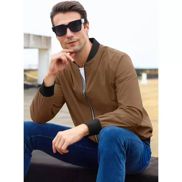 MAGCOMSEN Men‘s Bomber Jacket Lightweight Jacket Full Zip Light Windbreaker Casual Stylish Golf Jackets
