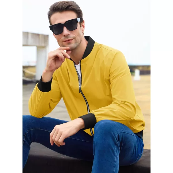 MAGCOMSEN Men‘s Bomber Jacket Lightweight Jacket Full Zip Light Windbreaker Casual Stylish Golf Jackets