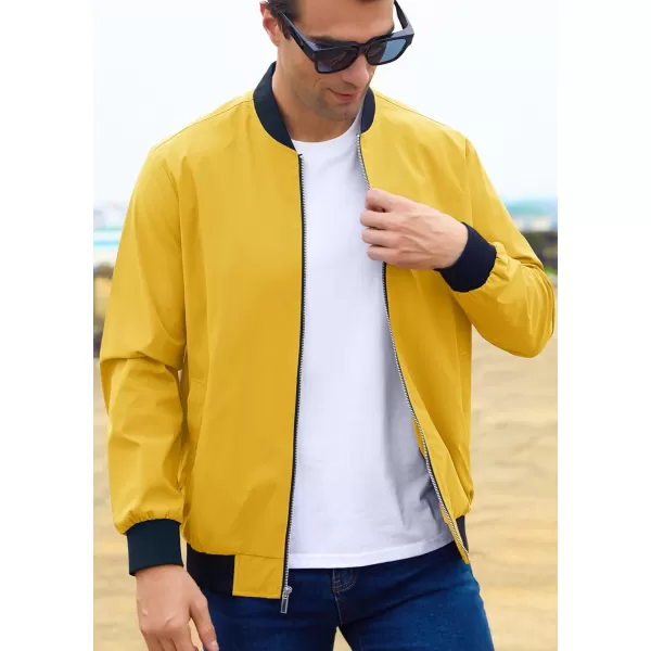 MAGCOMSEN Men‘s Bomber Jacket Lightweight Jacket Full Zip Light Windbreaker Casual Stylish Golf Jackets
