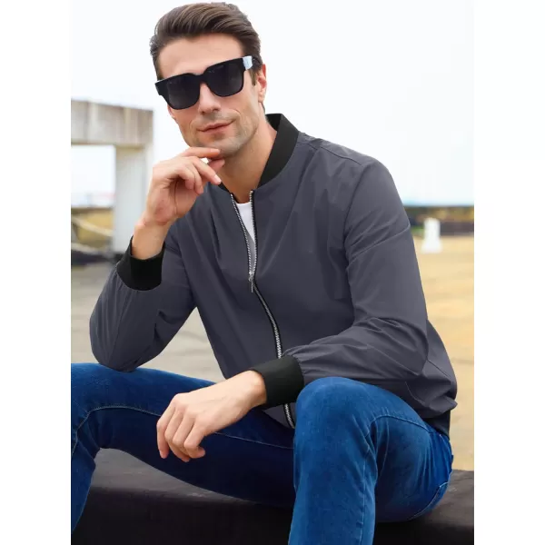 MAGCOMSEN Men‘s Bomber Jacket Lightweight Jacket Full Zip Light Windbreaker Casual Stylish Golf Jackets