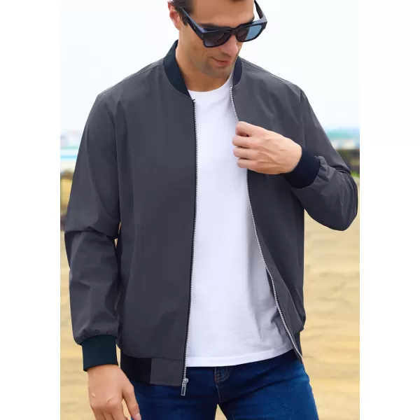 MAGCOMSEN Men‘s Bomber Jacket Lightweight Jacket Full Zip Light Windbreaker Casual Stylish Golf Jackets