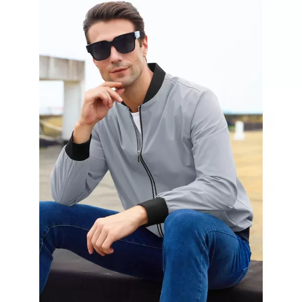 MAGCOMSEN Men‘s Bomber Jacket Lightweight Jacket Full Zip Light Windbreaker Casual Stylish Golf Jackets