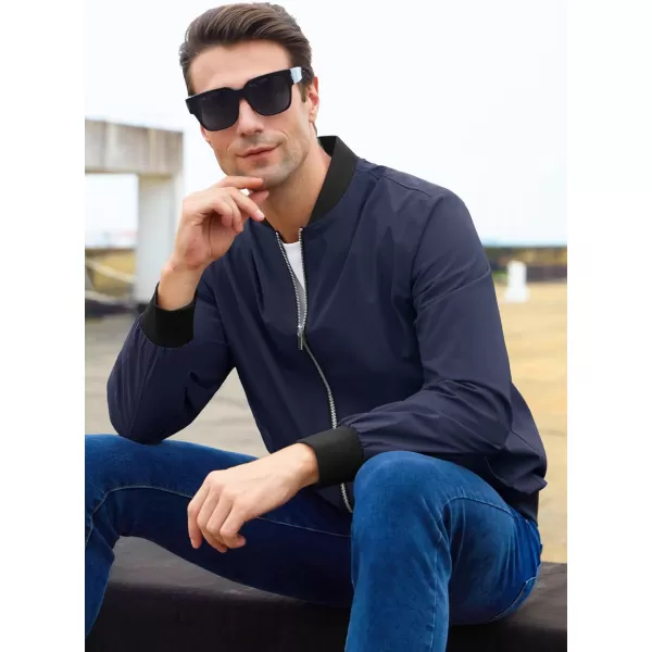MAGCOMSEN Men‘s Bomber Jacket Lightweight Jacket Full Zip Light Windbreaker Casual Stylish Golf Jackets