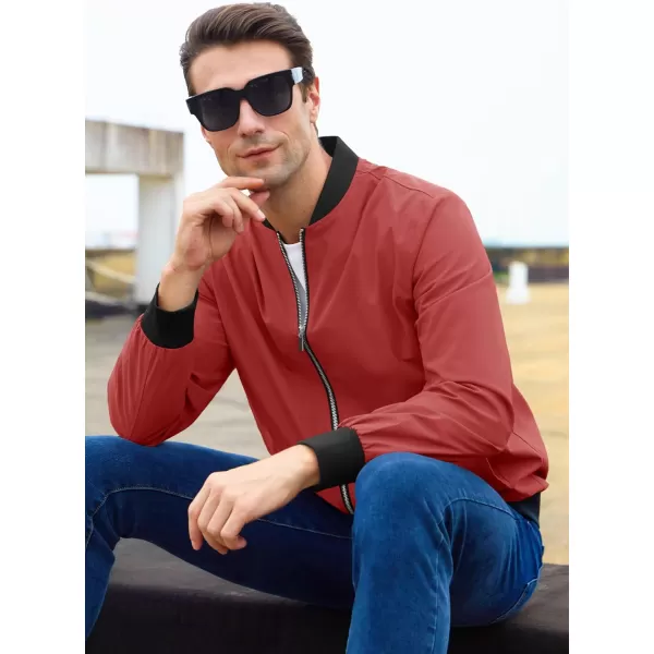 MAGCOMSEN Men‘s Bomber Jacket Lightweight Jacket Full Zip Light Windbreaker Casual Stylish Golf Jackets