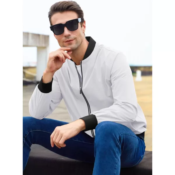 MAGCOMSEN Men‘s Bomber Jacket Lightweight Jacket Full Zip Light Windbreaker Casual Stylish Golf Jackets