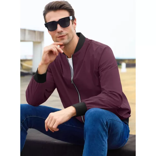 MAGCOMSEN Men‘s Bomber Jacket Lightweight Jacket Full Zip Light Windbreaker Casual Stylish Golf Jackets