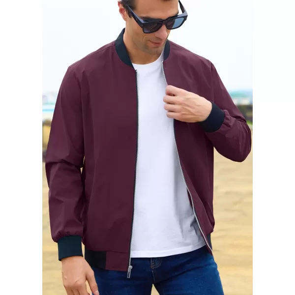 MAGCOMSEN Men‘s Bomber Jacket Lightweight Jacket Full Zip Light Windbreaker Casual Stylish Golf Jackets