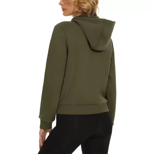 MAGCOMSEN Women's Cropped Hoodie Sweatshirt Fleece Lined Full Zip Up Jacket With Pockets