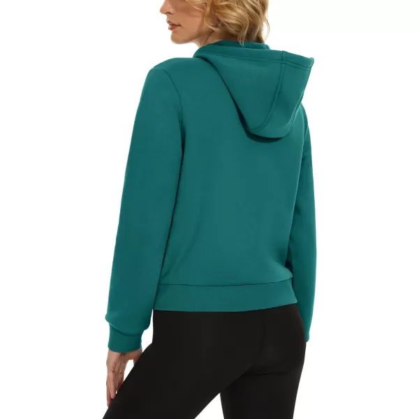 MAGCOMSEN Women's Cropped Hoodie Sweatshirt Fleece Lined Full Zip Up Jacket With Pockets
