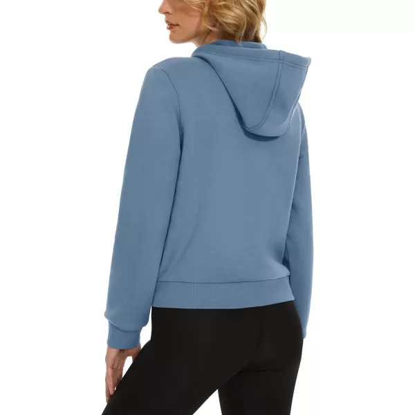 MAGCOMSEN Women's Cropped Hoodie Sweatshirt Fleece Lined Full Zip Up Jacket With Pockets
