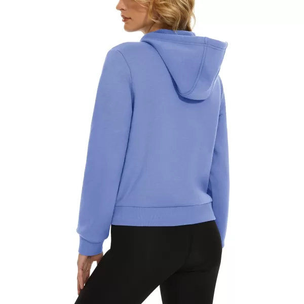 MAGCOMSEN Women's Cropped Hoodie Sweatshirt Fleece Lined Full Zip Up Jacket With Pockets
