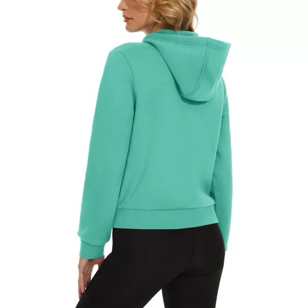 MAGCOMSEN Women's Cropped Hoodie Sweatshirt Fleece Lined Full Zip Up Jacket With Pockets
