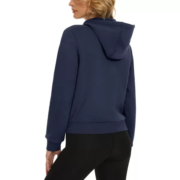 MAGCOMSEN Women's Cropped Hoodie Sweatshirt Fleece Lined Full Zip Up Jacket With Pockets