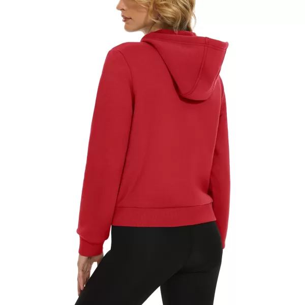 MAGCOMSEN Women's Cropped Hoodie Sweatshirt Fleece Lined Full Zip Up Jacket With Pockets