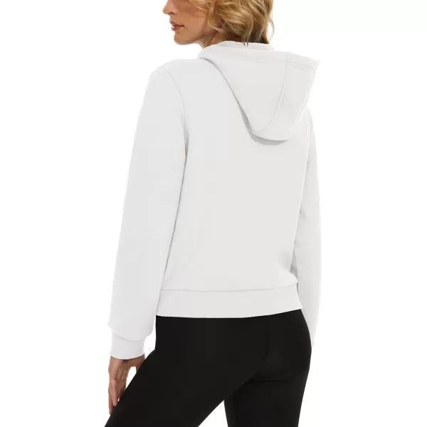 MAGCOMSEN Women's Cropped Hoodie Sweatshirt Fleece Lined Full Zip Up Jacket With Pockets