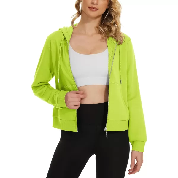 MAGCOMSEN Women's Cropped Hoodie Sweatshirt Fleece Lined Full Zip Up Jacket With Pockets