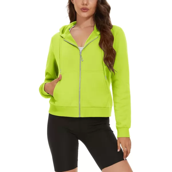 MAGCOMSEN Women's Cropped Hoodie Sweatshirt Fleece Lined Full Zip Up Jacket With Pockets