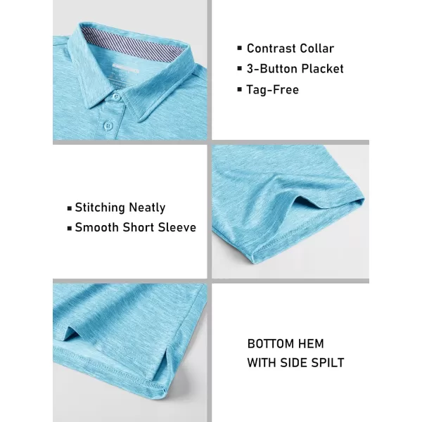 MAGCOMSEN Men's Short Sleeve Polo Golf Shirts 3-Button Moisture Wicking Athletic T-Shirts Casual Collared Shirt