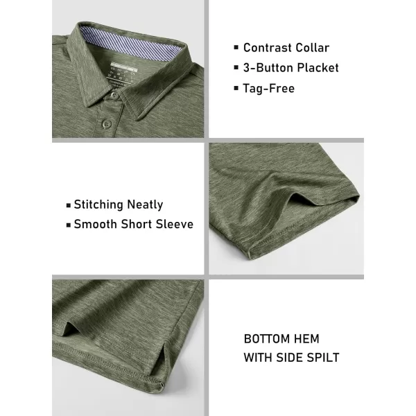 MAGCOMSEN Men's Short Sleeve Polo Golf Shirts 3-Button Moisture Wicking Athletic T-Shirts Casual Collared Shirt