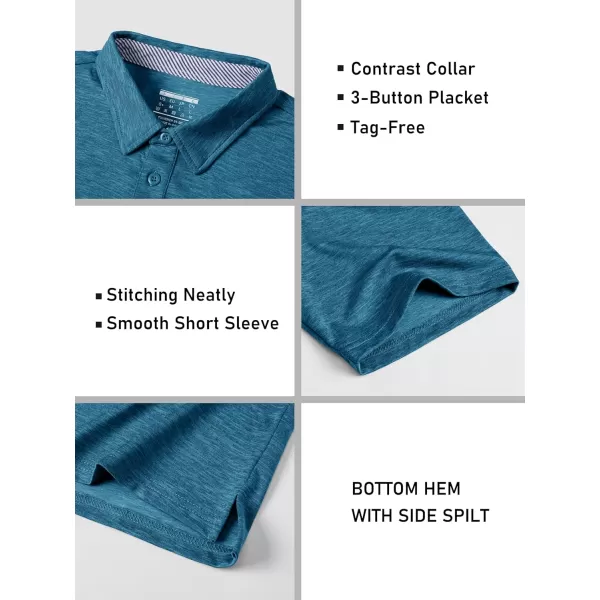 MAGCOMSEN Men's Short Sleeve Polo Golf Shirts 3-Button Moisture Wicking Athletic T-Shirts Casual Collared Shirt