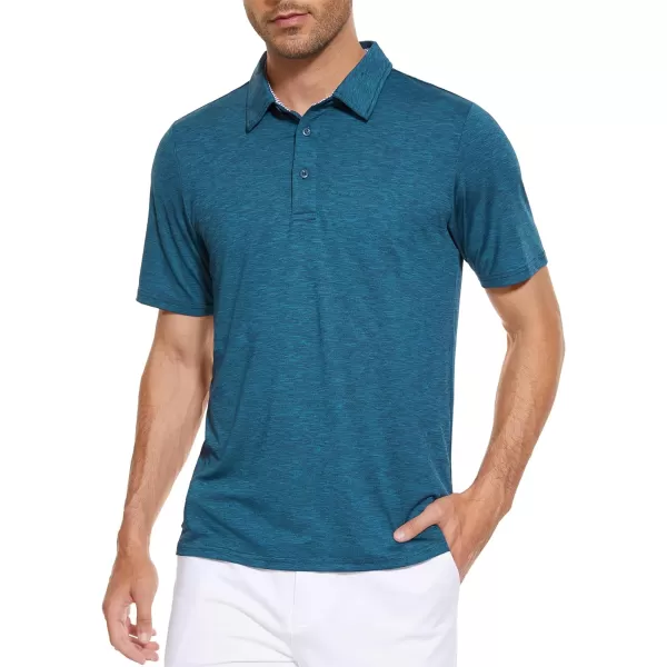 MAGCOMSEN Men's Short Sleeve Polo Golf Shirts 3-Button Moisture Wicking Athletic T-Shirts Casual Collared Shirt