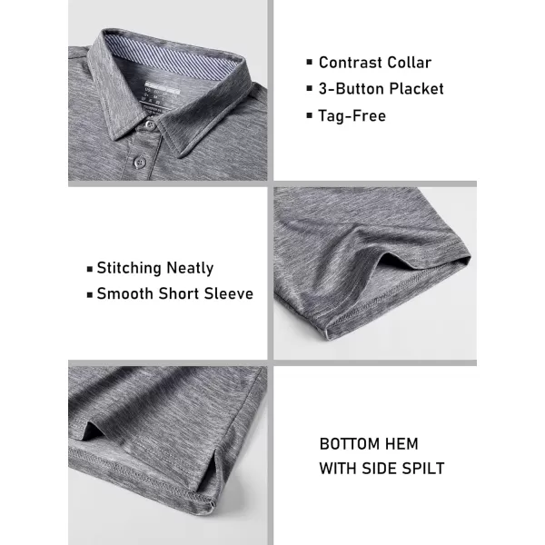 MAGCOMSEN Men's Short Sleeve Polo Golf Shirts 3-Button Moisture Wicking Athletic T-Shirts Casual Collared Shirt