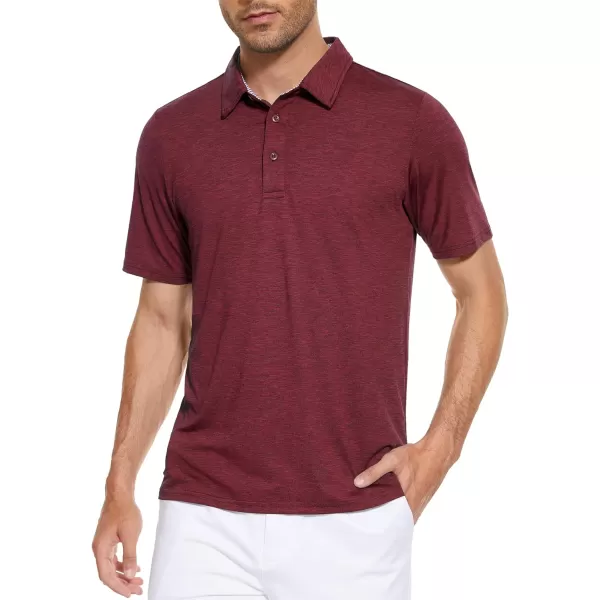 MAGCOMSEN Men's Short Sleeve Polo Golf Shirts 3-Button Moisture Wicking Athletic T-Shirts Casual Collared Shirt
