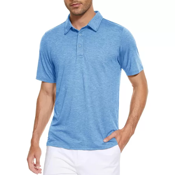 MAGCOMSEN Men's Short Sleeve Polo Golf Shirts 3-Button Moisture Wicking Athletic T-Shirts Casual Collared Shirt