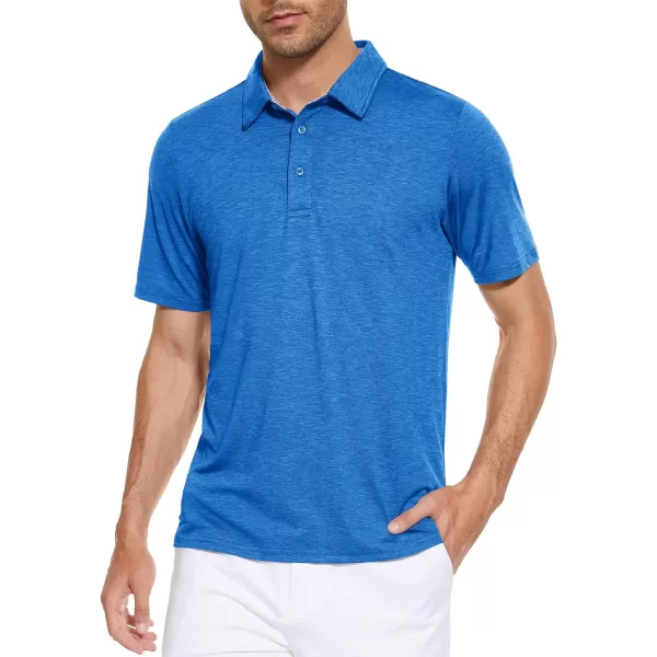 MAGCOMSEN Men's Short Sleeve Polo Golf Shirts 3-Button Moisture Wicking Athletic T-Shirts Casual Collared Shirt