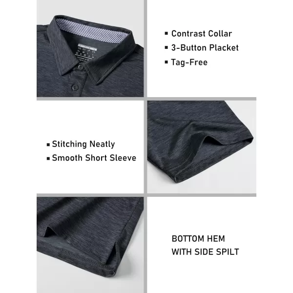 MAGCOMSEN Men's Short Sleeve Polo Golf Shirts 3-Button Moisture Wicking Athletic T-Shirts Casual Collared Shirt