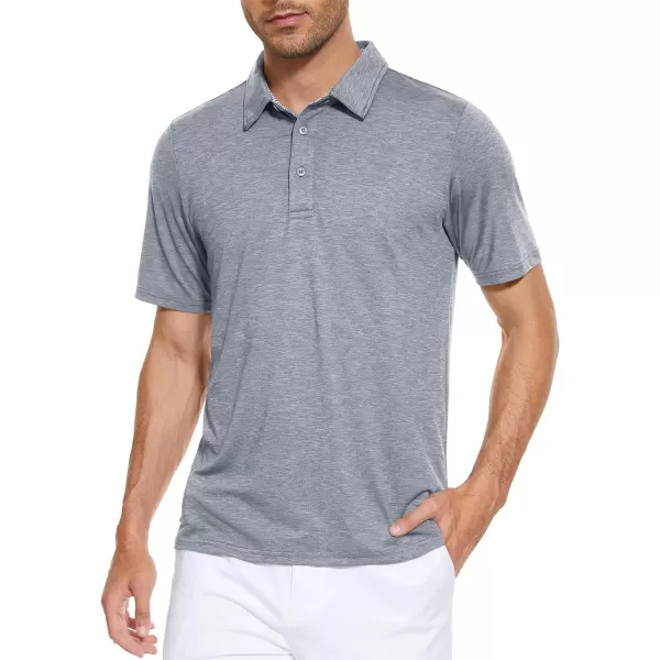 MAGCOMSEN Men's Short Sleeve Polo Golf Shirts 3-Button Moisture Wicking Athletic T-Shirts Casual Collared Shirt