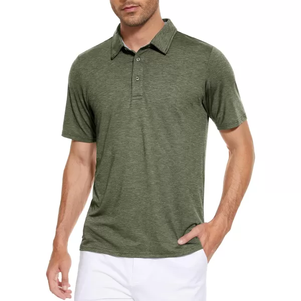 MAGCOMSEN Men's Short Sleeve Polo Golf Shirts 3-Button Moisture Wicking Athletic T-Shirts Casual Collared Shirt