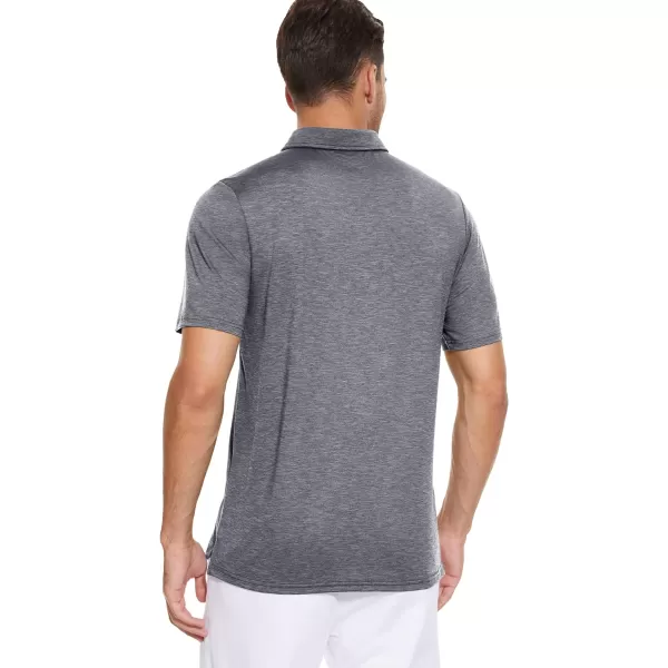 MAGCOMSEN Men's Short Sleeve Polo Golf Shirts 3-Button Moisture Wicking Athletic T-Shirts Casual Collared Shirt