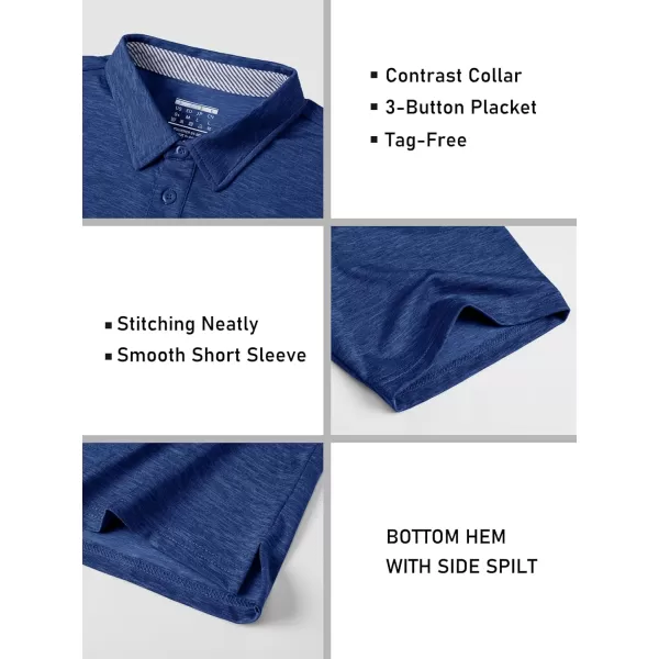 MAGCOMSEN Men's Short Sleeve Polo Golf Shirts 3-Button Moisture Wicking Athletic T-Shirts Casual Collared Shirt