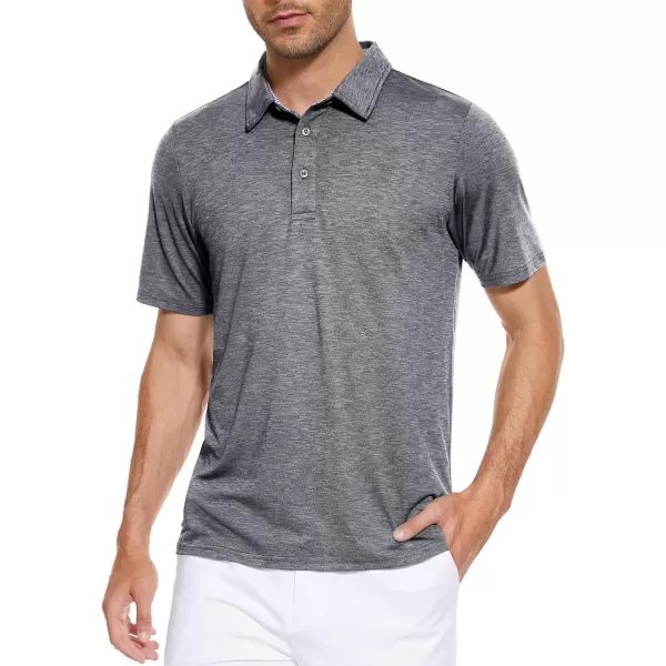 MAGCOMSEN Men's Short Sleeve Polo Golf Shirts 3-Button Moisture Wicking Athletic T-Shirts Casual Collared Shirt