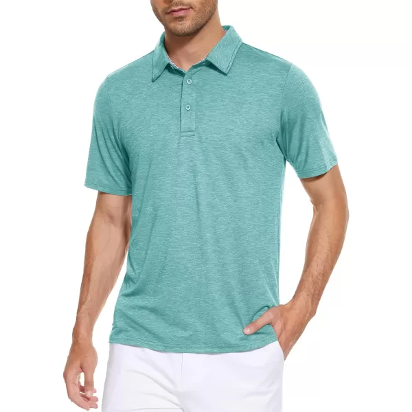 MAGCOMSEN Men's Short Sleeve Polo Golf Shirts 3-Button Moisture Wicking Athletic T-Shirts Casual Collared Shirt