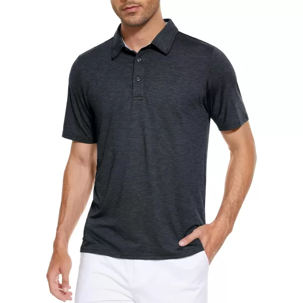 MAGCOMSEN Men's Short Sleeve Polo Golf Shirts 3-Button Moisture Wicking Athletic T-Shirts Casual Collared Shirt