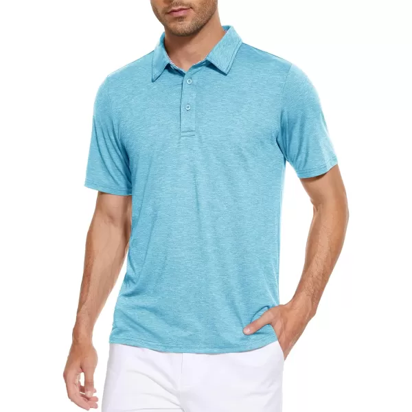 MAGCOMSEN Men's Short Sleeve Polo Golf Shirts 3-Button Moisture Wicking Athletic T-Shirts Casual Collared Shirt