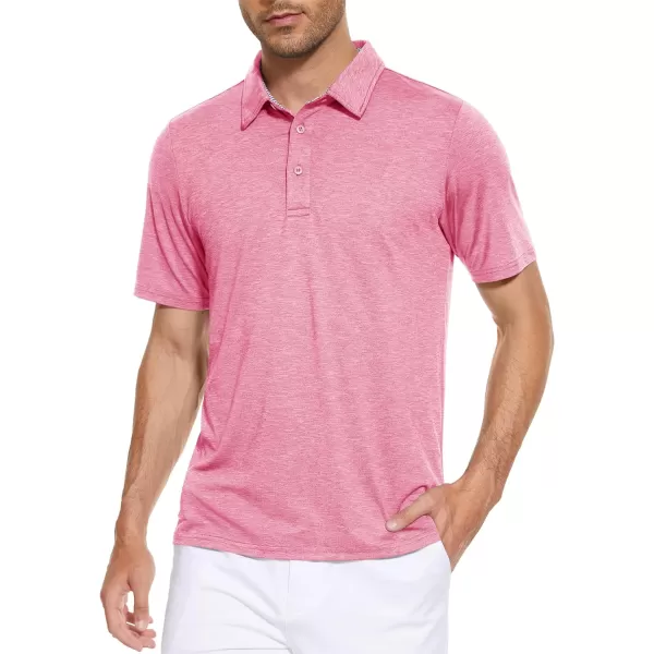 MAGCOMSEN Men's Short Sleeve Polo Golf Shirts 3-Button Moisture Wicking Athletic T-Shirts Casual Collared Shirt