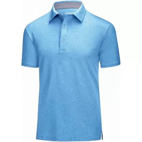 MAGCOMSEN Men's Short Sleeve Polo Golf Shirts 3-Button Moisture Wicking Athletic T-Shirts Casual Collared Shirt