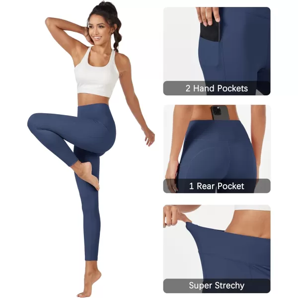 MAGCOMSEN Women's High Waisted Yoga Leggings with Pockets Tummy Control 7/8 Yoga Pants for Workout Gym Athletic