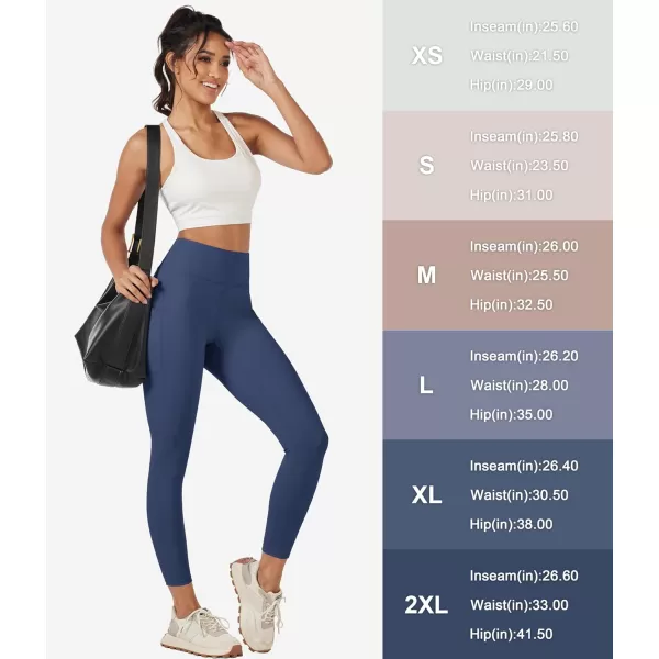 MAGCOMSEN Women's High Waisted Yoga Leggings with Pockets Tummy Control 7/8 Yoga Pants for Workout Gym Athletic