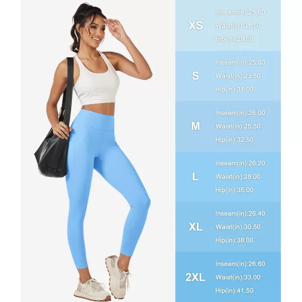MAGCOMSEN Women's High Waisted Yoga Leggings with Pockets Tummy Control 7/8 Yoga Pants for Workout Gym Athletic