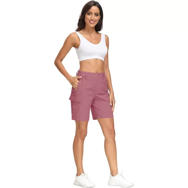MAGCOMSEN Women's Hiking Cargo Shorts Lightweight Quick Dry Golf Shorts 5 Pockets Outdoor Summer Casual Travel Shorts