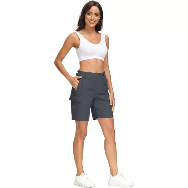 MAGCOMSEN Women's Hiking Cargo Shorts Lightweight Quick Dry Golf Shorts 5 Pockets Outdoor Summer Casual Travel Shorts