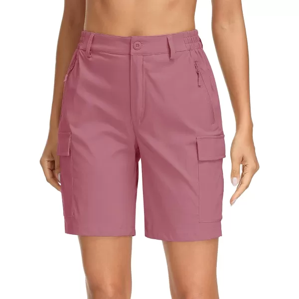 MAGCOMSEN Women's Hiking Cargo Shorts Lightweight Quick Dry Golf Shorts 5 Pockets Outdoor Summer Casual Travel Shorts