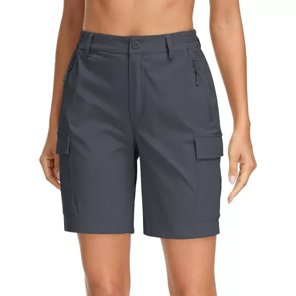 MAGCOMSEN Women's Hiking Cargo Shorts Lightweight Quick Dry Golf Shorts 5 Pockets Outdoor Summer Casual Travel Shorts